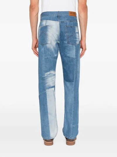 Kenzo Straight Leg Denim Jeans Mid Rise In Blue