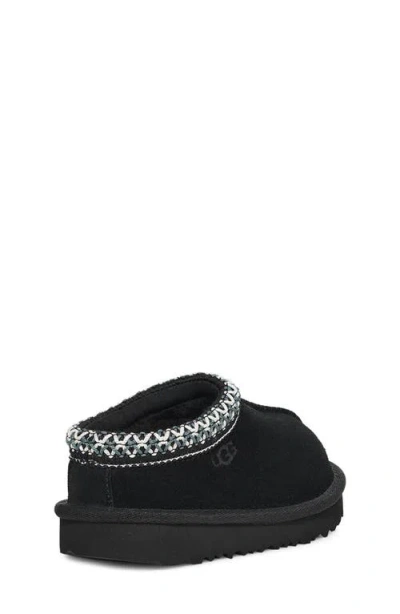 Ugg Black Tasman Ii Contrast-stitch Suede Slippers 2-7 Years Eur 26 / 8.5 Uk In Black