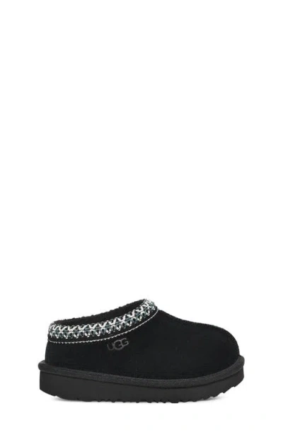 Ugg Black Tasman Ii Contrast-stitch Suede Slippers 2-7 Years Eur 26 / 8.5 Uk In Black