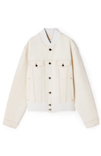 Lanvin Ivory Cotton Flap-pocket Jacket In Neutral