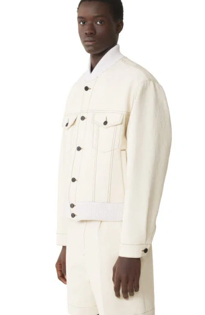 Lanvin Ivory Cotton Flap-pocket Jacket In Neutral