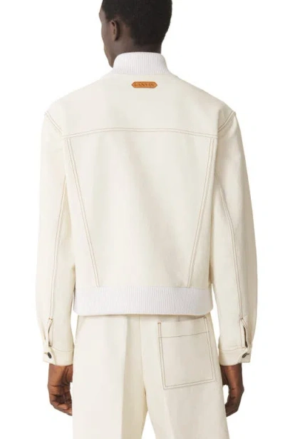 Lanvin Ivory Cotton Flap-pocket Jacket In Neutral