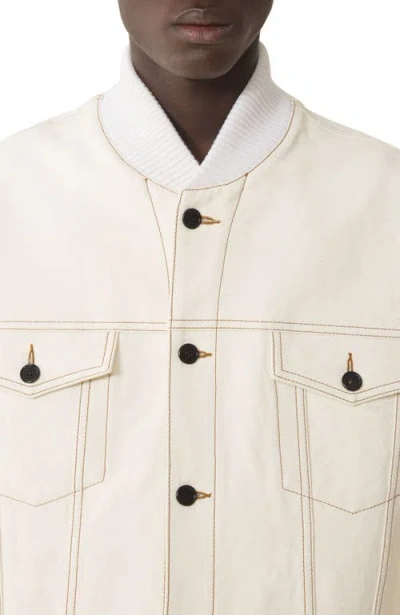 Lanvin Ivory Cotton Flap-pocket Jacket In Neutral