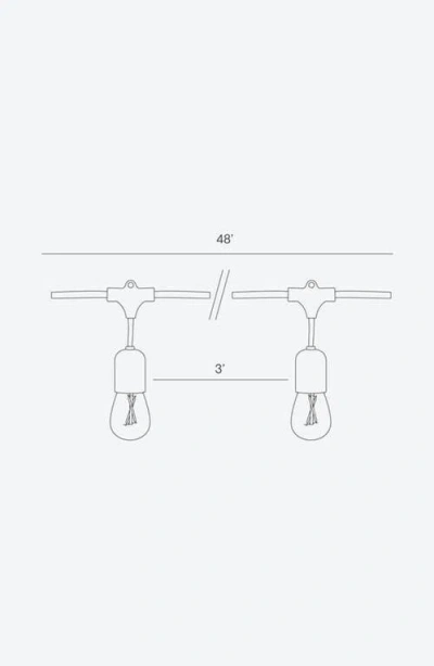 Brightech Glow 48' 15 Bulb Led Heavy Duty Hanging String Lights In Gold