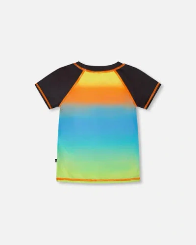Deux Par Deux Short Sleeve Gradient Rashguard In Multi