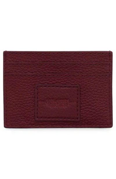 Marc Jacobs The Card Case Grained Leather Card Holder In Brown
