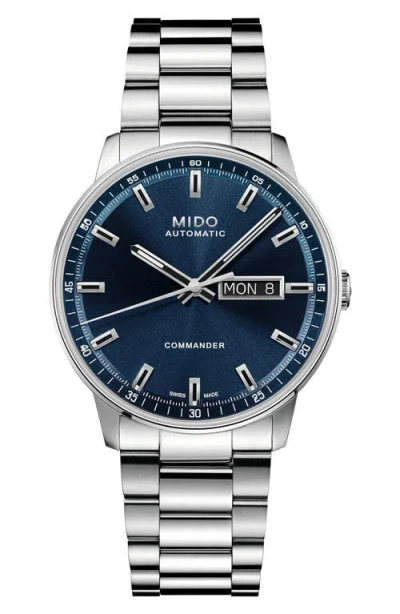 Mido Commander Datoday Watch, 40mm In Metallic