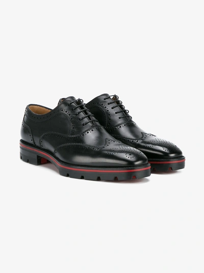Christian Louboutin Charlie Grained-leather Brogues In Black | ModeSens