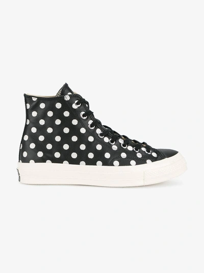 Shop Converse Polka Dot All Star Hi 70's Sneakers In Black