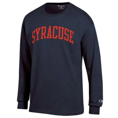 Champion Navy Syracuse Orange Basic Arch Long Sleeve T-shirt In Blue