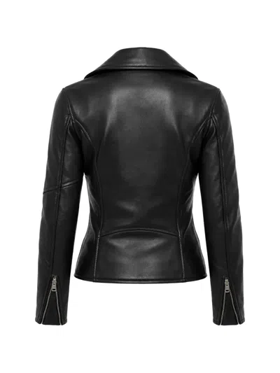 Diesel R-sinya-a Leather Biker Jacket In Black