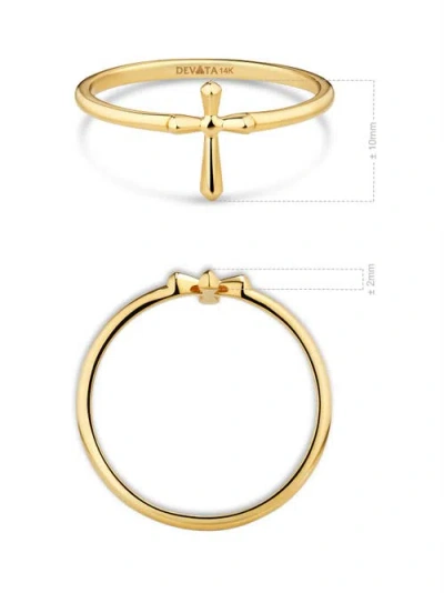 Devata Cross Ring In Gold