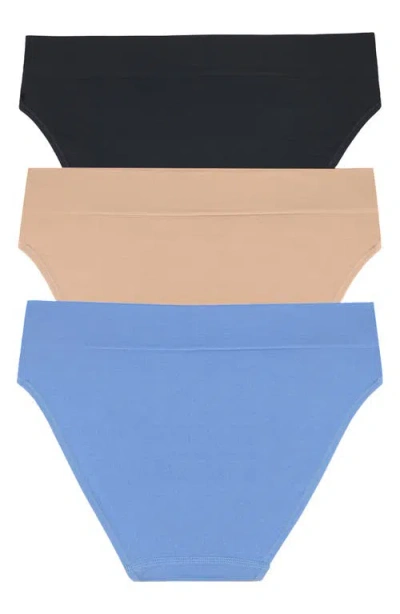 Dkny 3-pack Seamless Litewear Bikinis In Multi