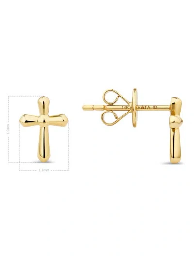 Devata Cross Stud Earrings In Gold