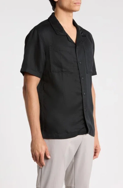 Ag Marco Solid Camp Shirt In Black