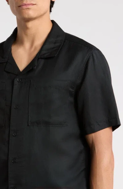 Ag Marco Solid Camp Shirt In Black