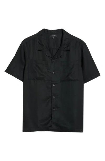 Ag Marco Solid Camp Shirt In Black