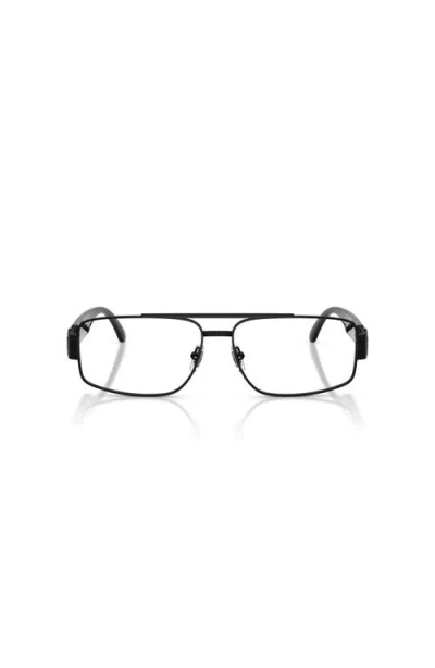 Versace 56mm Rectangle Optical Glasses In Black