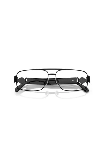 Versace 56mm Rectangle Optical Glasses In Black