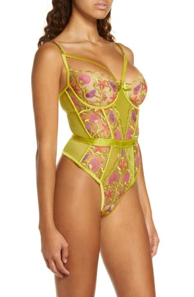 Kilo Brava Embroidered Underwire Bodysuit In Multi