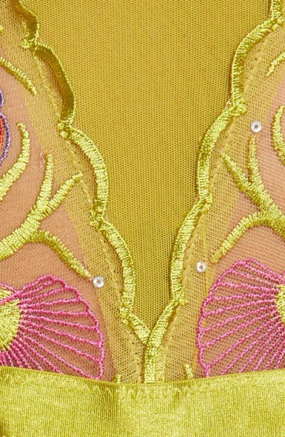 Kilo Brava Embroidered Underwire Bodysuit In Multi