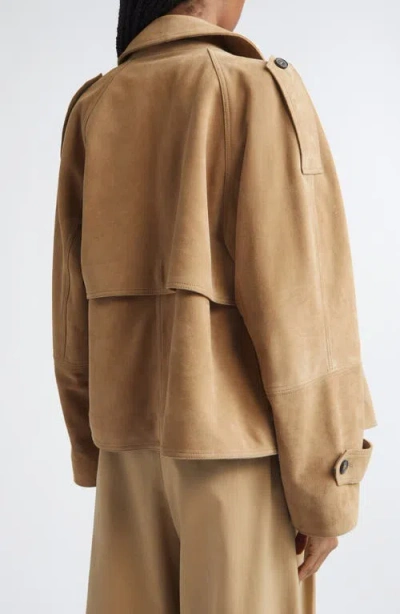 Monse Cascade Double Breasted Suede Jacket In Black