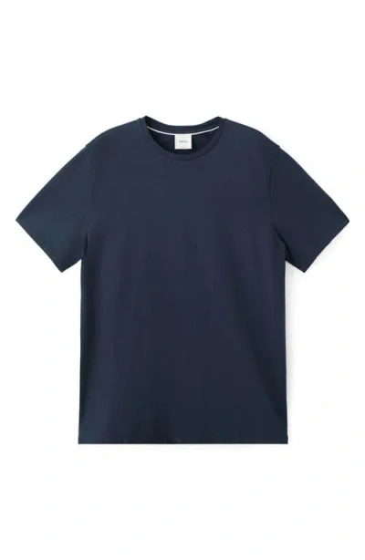 Mango Slim Fit Cotton T-shirt In Blue