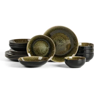 Stone Lain Riley 16pc Dinnerware Set In Green