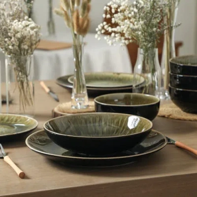 Stone Lain Riley 16pc Dinnerware Set In Green