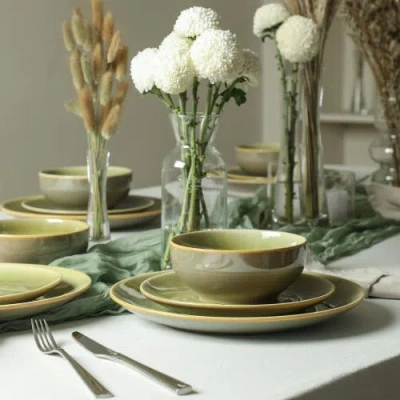 Stone Lain Riley 12pc Dinnerware Set In Green