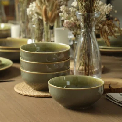 Stone Lain Riley 12pc Dinnerware Set In Green