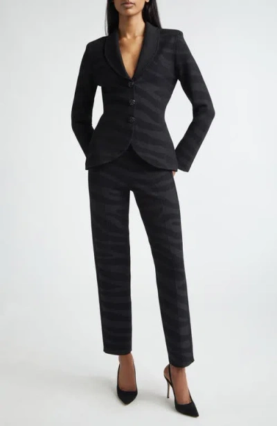 St John St. John Tatum Metallic Zebra Jacket In Black