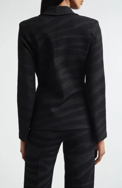 St John St. John Tatum Metallic Zebra Jacket In Black