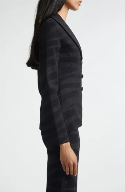 St John St. John Tatum Metallic Zebra Jacket In Black