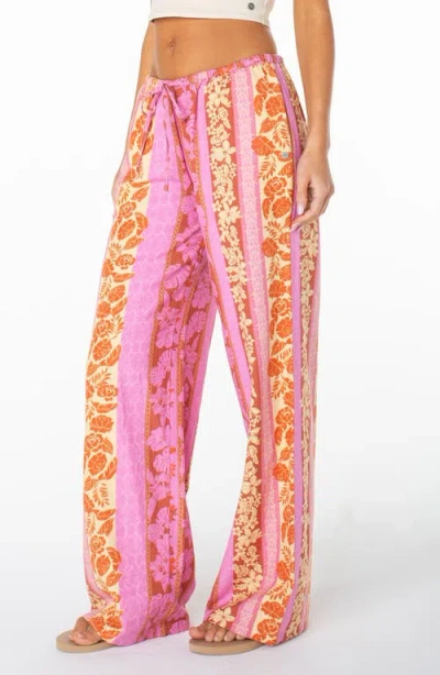 Roxy Iyla 2 Printed Wide Leg Drawstring Pants In Multi