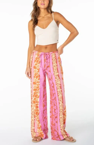 Roxy Iyla 2 Printed Wide Leg Drawstring Pants In Multi