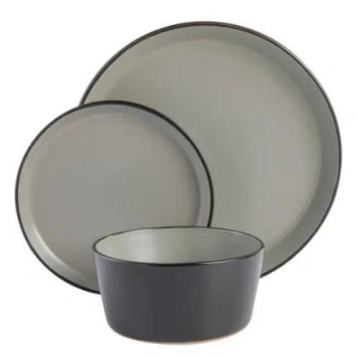 Gibson Elite Soho Lounge Sofia Coupe Stoneware Dinnerware Set In Gray