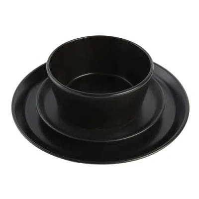 Gibson Elite Soho Lounge Sofia Coupe Stoneware Dinnerware Set In Black
