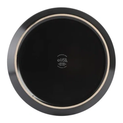 Gibson Elite Soho Lounge Sofia Coupe Stoneware Dinnerware Set In Black