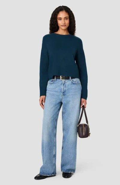 French Connection Babysoft Oversized Crew Neck Pullover In Blue