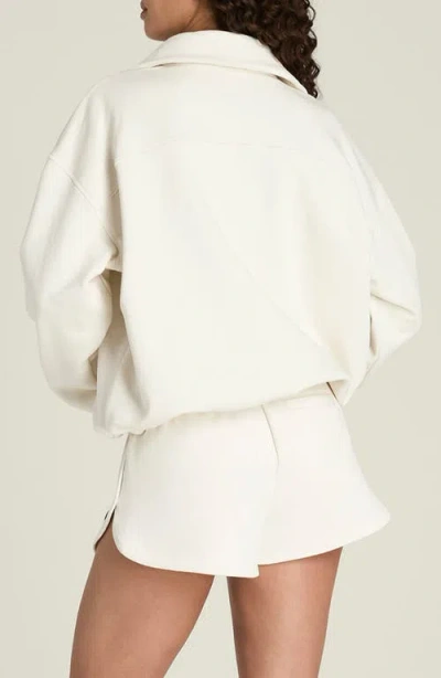 Wilson Collared Half Zip Sweatshirt In White