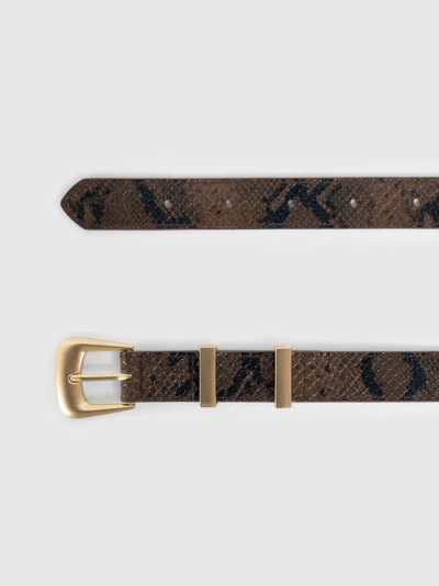 Manière De Voir Lilian Python Belt In Black