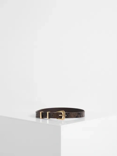 Manière De Voir Lilian Python Belt In Black