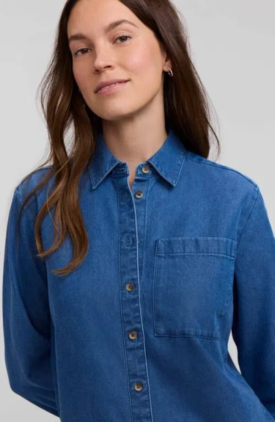 Foxcroft Jodie Denim Button-up Shirt In Blue