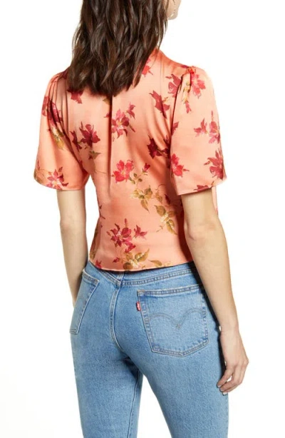 Leith Button-up Satin Top In Multi