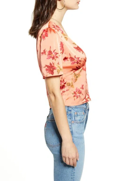 Leith Button-up Satin Top In Multi