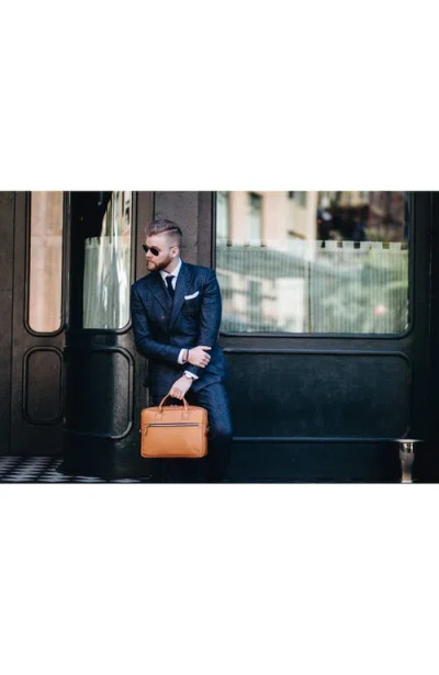 Korchmar Dylan Slim Leather Briefcase In Brown