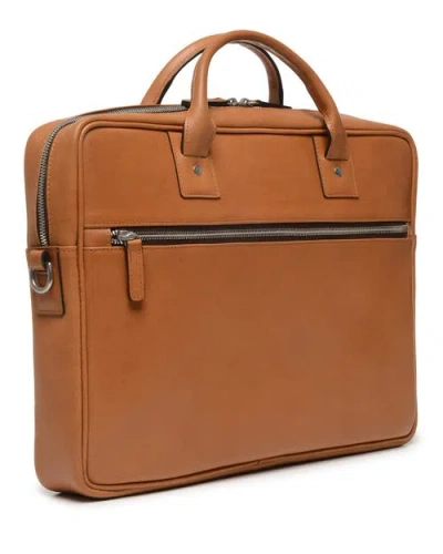 Korchmar Dylan Slim Leather Briefcase In Brown