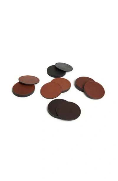 Korchmar Blake Leather Coaster Set In Black