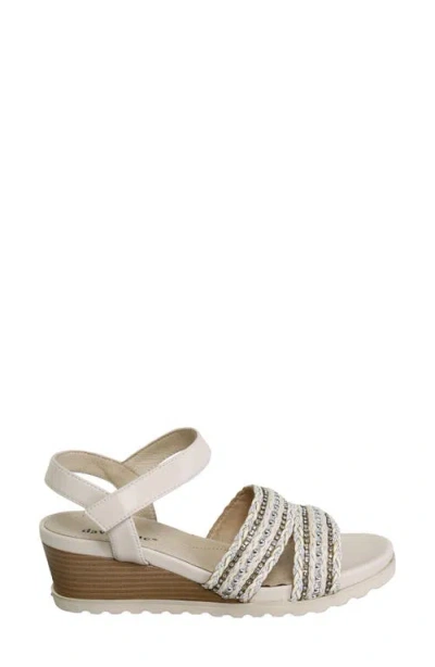 David Tate Kind Ankle Strap Platform Wedge Sandal In Gray